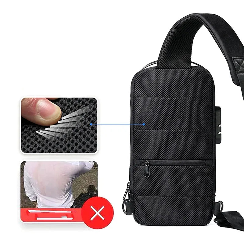 Mochila Anti-Furto com Senha USB Slim Bag