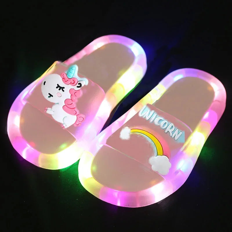 Chinelos Unicórnio Glow Led